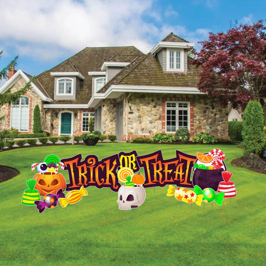 Trick or Treat Yard Card Halloween Decoration
