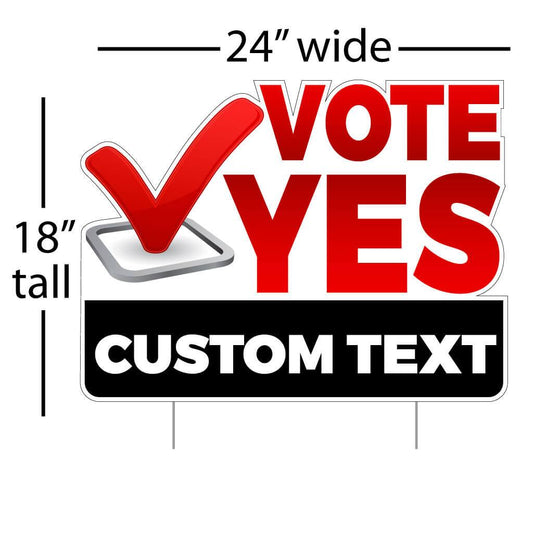 Vote Yes Shaped Yard Sign for Elections