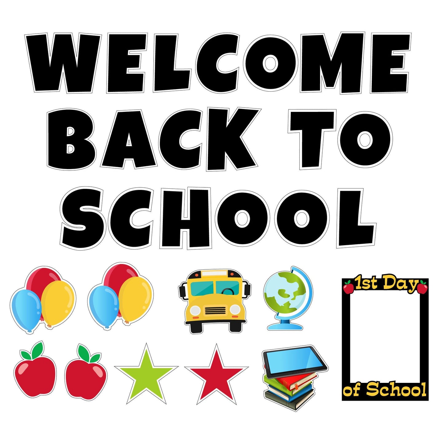 Welcome Back to School Yard Decoration with Photo Selfie Frame