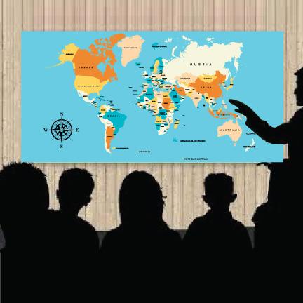 World Map 4'x8' Foldable Corrugated Plastic Sign FREE SHIPPING