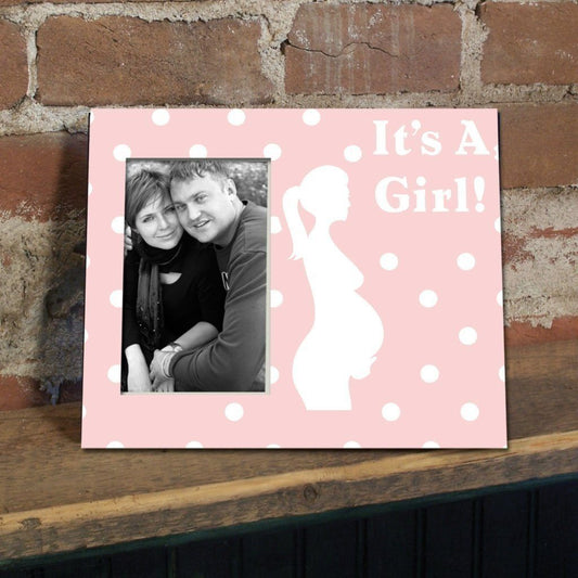 New Baby Girl Picture Frame #1 - It's a Girl! Pregnant Mother - Holds