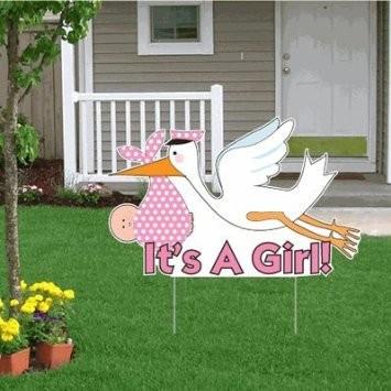 It's a Girl Announcement Kit - Stork Yard Sign, Baby on Board and Baby Sleeping Signs - FREE SHIPPING