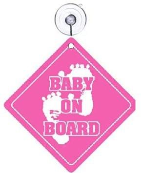 Premium Vector  A pink baby on board sign with the words baby on board on  it.