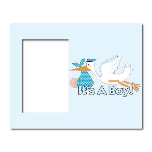 New Baby Boy Picture Frame #1 - It's a Boy! Blue Stork - Holds 4"x6" Picture