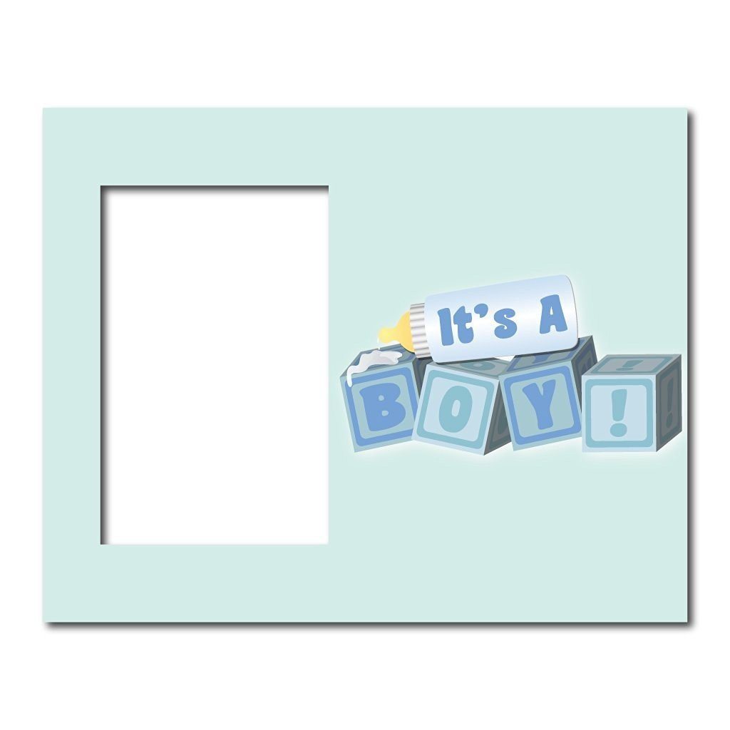 New Baby Boy Picture Frame #4 - It's a Boy! Baby Blocks - Holds 4"x6"