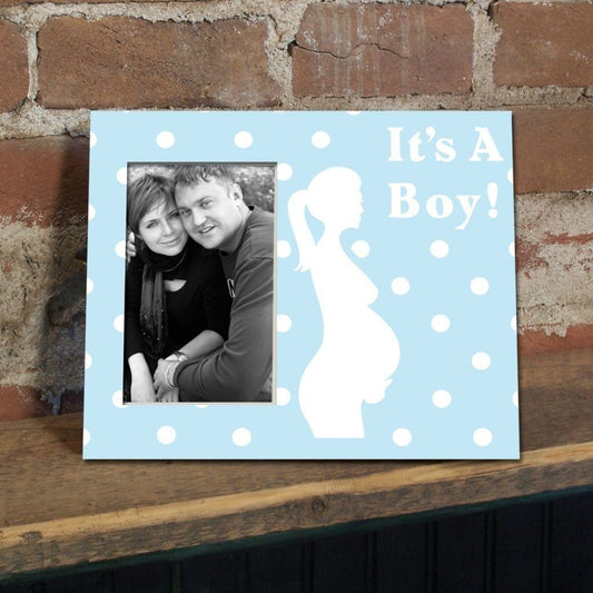 New Baby Boy Picture Frame #3 - It's a Boy! Pregnant Mother - Holds