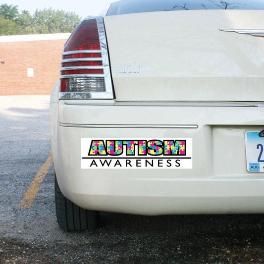 Autism Awareness Bright Puzzle Bumper Magnet 3 x 11.5 - FREE SHIPPING