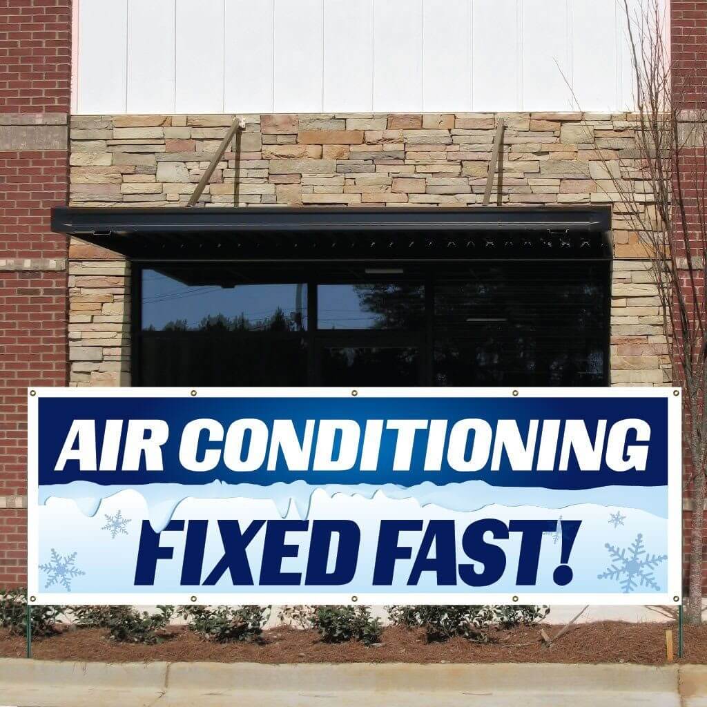 Air Conditioning Fixed Fast Vinyl Banner with Grommets