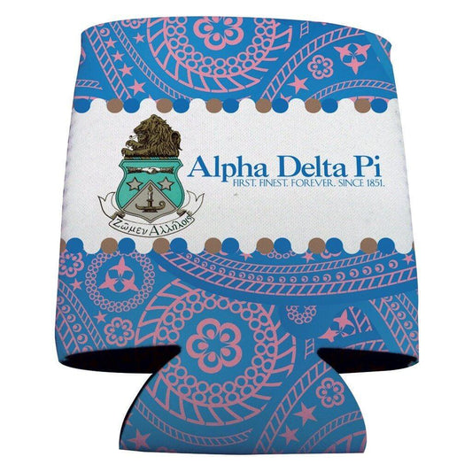 Alpha Delta Pi Can Cooler Set of 6 - Paisley Print - FREE SHIPPING