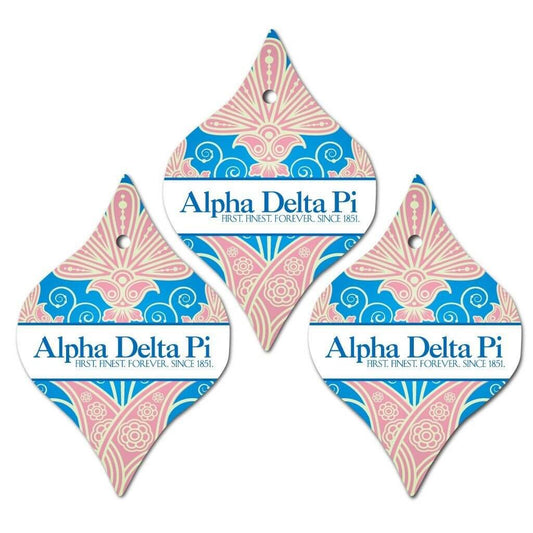 Alpha Delta Pi Ornament - Set of 3 Tapered Shapes - FREE SHIPPING
