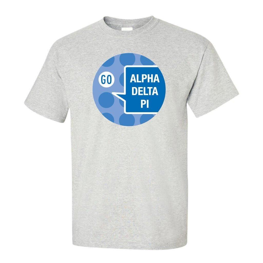 Alpha Delta Pi Standard T-Shirt - Speech Bubble Design - FREE SHIPPING