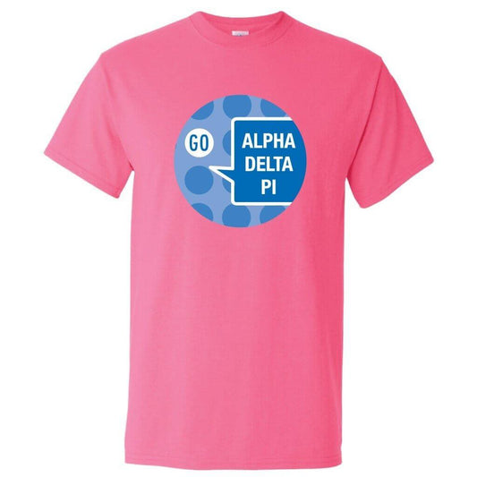 Alpha Delta Pi Standard T-Shirt - Speech Bubble Design - FREE SHIPPING