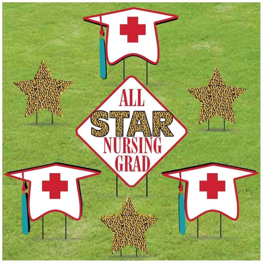 All Star Nursing Grad Yard Card