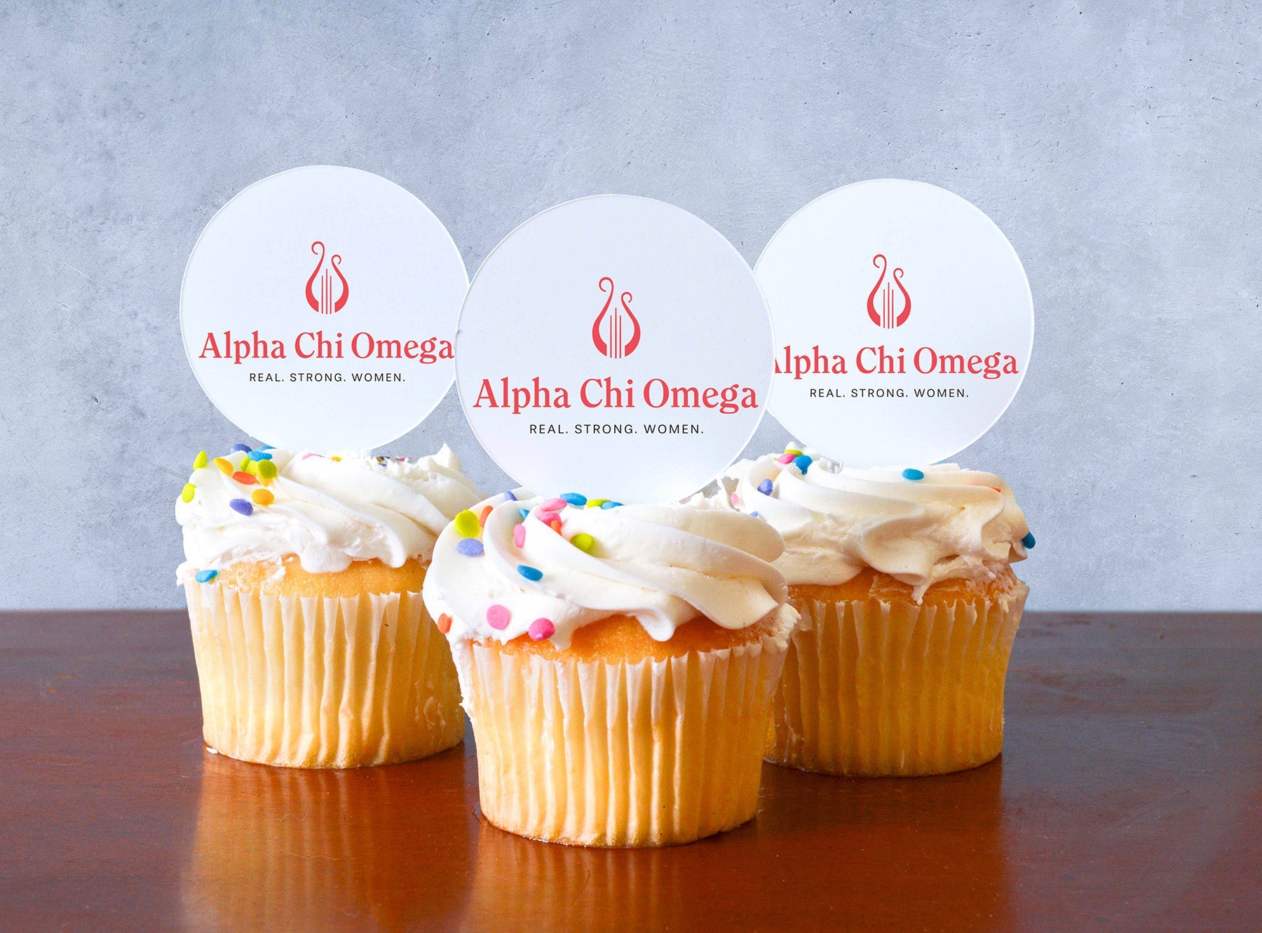 Alpha Chi Omega Cupcake Toppers - Officially Licensed