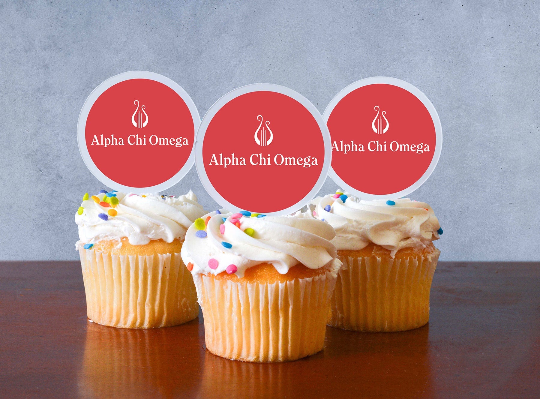 Alpha Chi Omega Cupcake Toppers - Officially Licensed