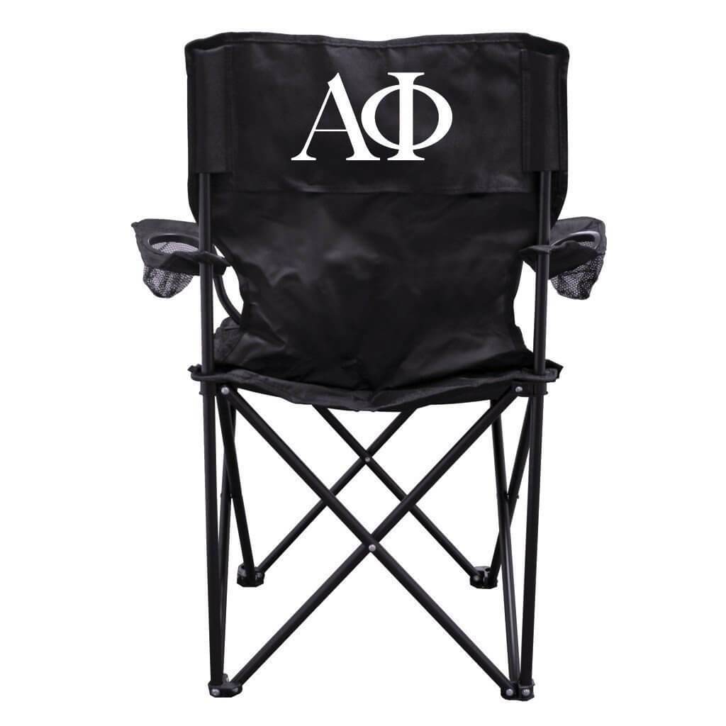 Alpha Phi Black Folding Camping Chair with Carry Bag