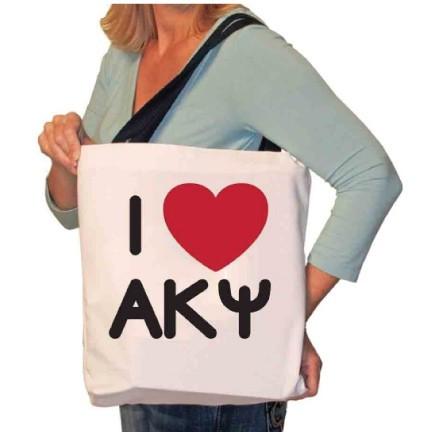 I Love Alpha Kappa Psi Canvas Tote Bag