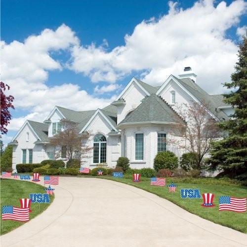Patriotic Pathway Markers - Memorial Day Decorations - Red, White and Blue! - FREE SHIPPING