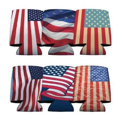 American Flag Can Coolers - Set of 6 - FREE SHIPPING