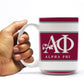 Alpha Phi 15oz Coffee Mug - Maroon Stripe with Ivy Circle