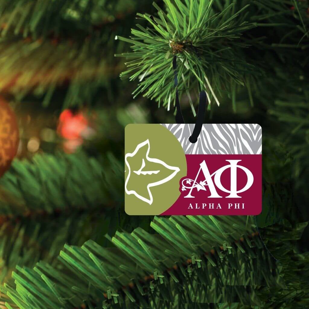 Alpha Phi Ornament - Set of 3 Rectangle Shapes - FREE SHIPPING