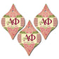 Alpha Phi Ornament - Set of 3 Tapered Shapes - FREE SHIPPING