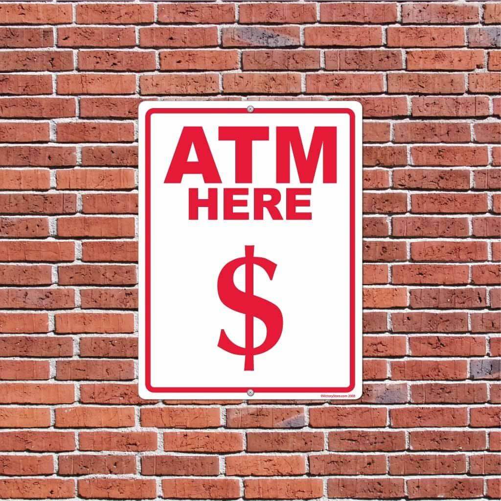ATM Here Sign or Sticker - #3