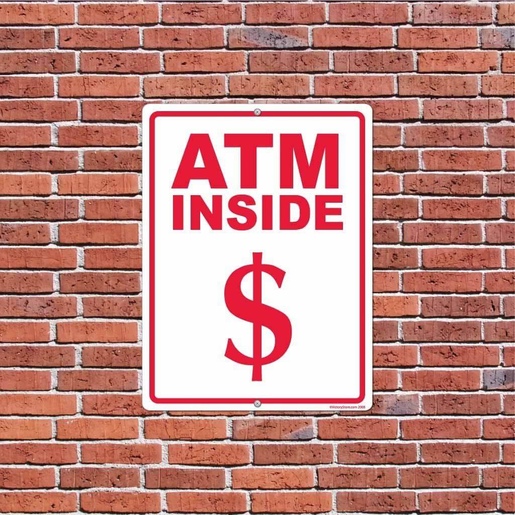 ATM Here/Inside Sign or Sticker