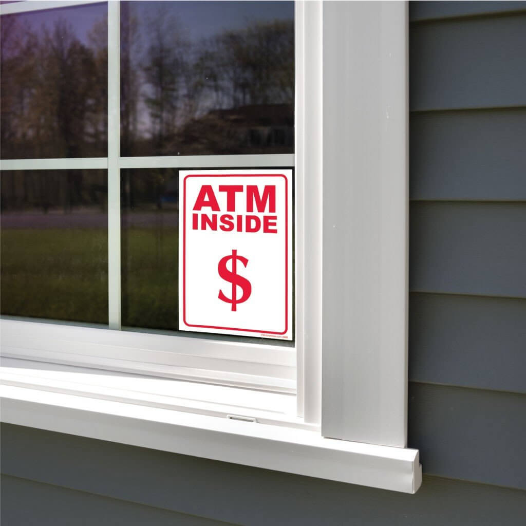 ATM Here/Inside Sign or Sticker