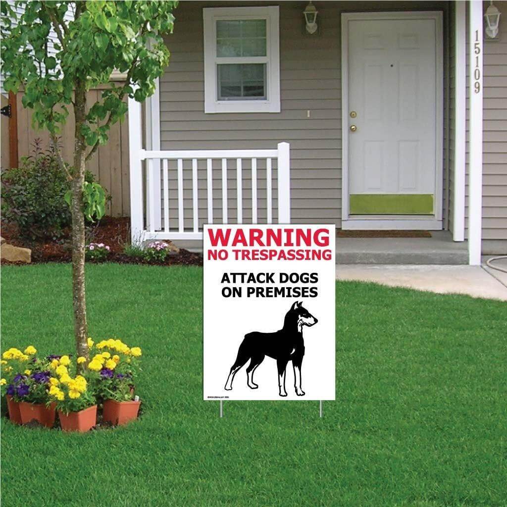 Attack Dogs On Premises Sign or Sticker