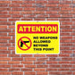 Attention No Weapons Allowed 18"x24" Aluminum Sign
