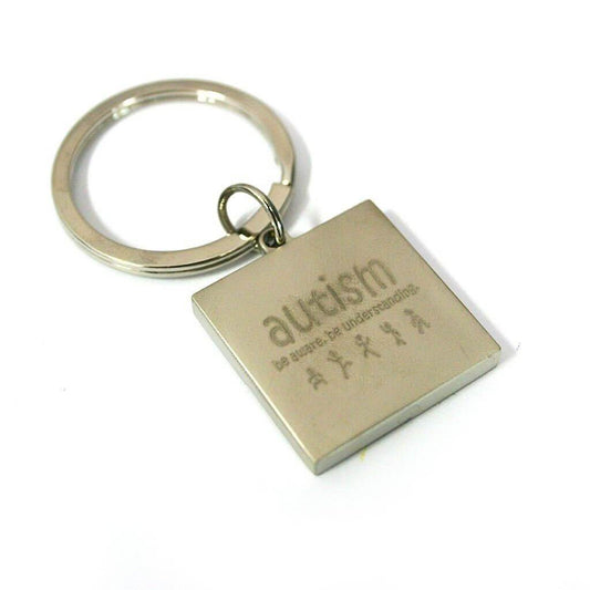 Autism Awareness Silver Key Chain