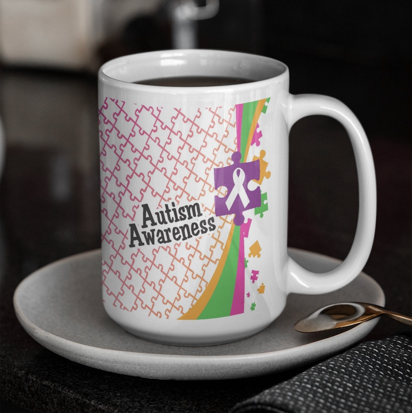 Autism Awareness Puzzle Print Coffee Mug