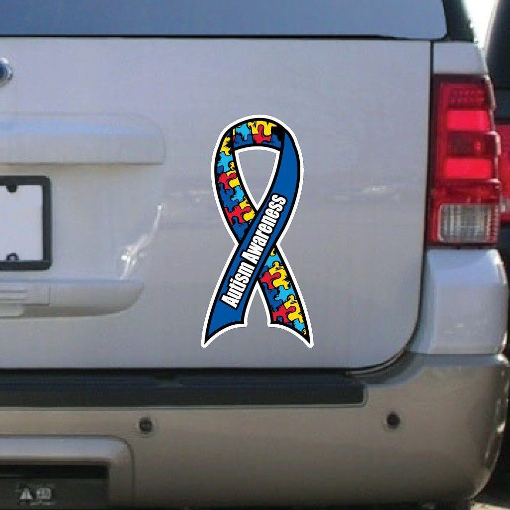 Autism Awareness Ribbon Car Magnet “ 3.5 x 7.5
