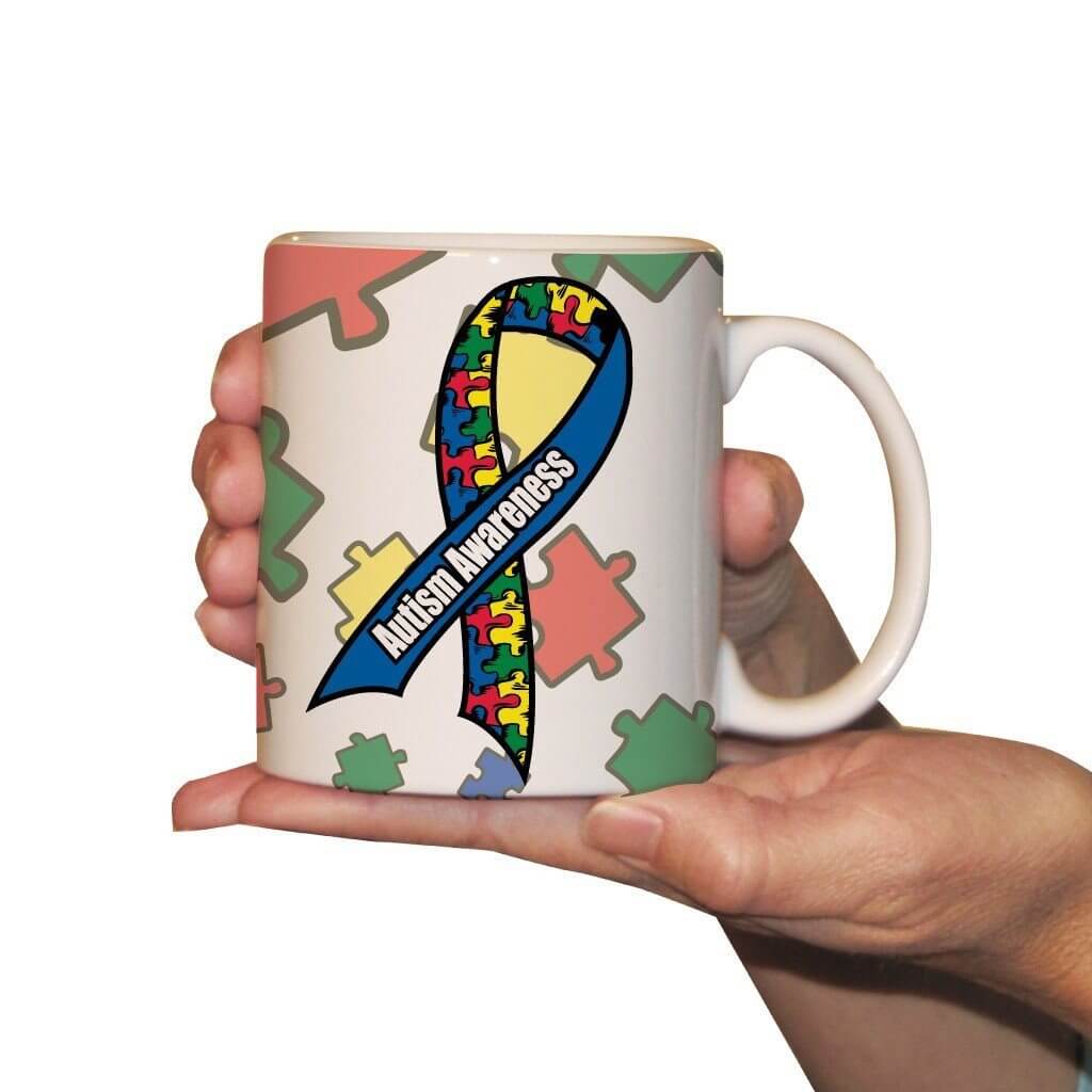 Autism Awareness Blue Ribbon - Coffee Mug
