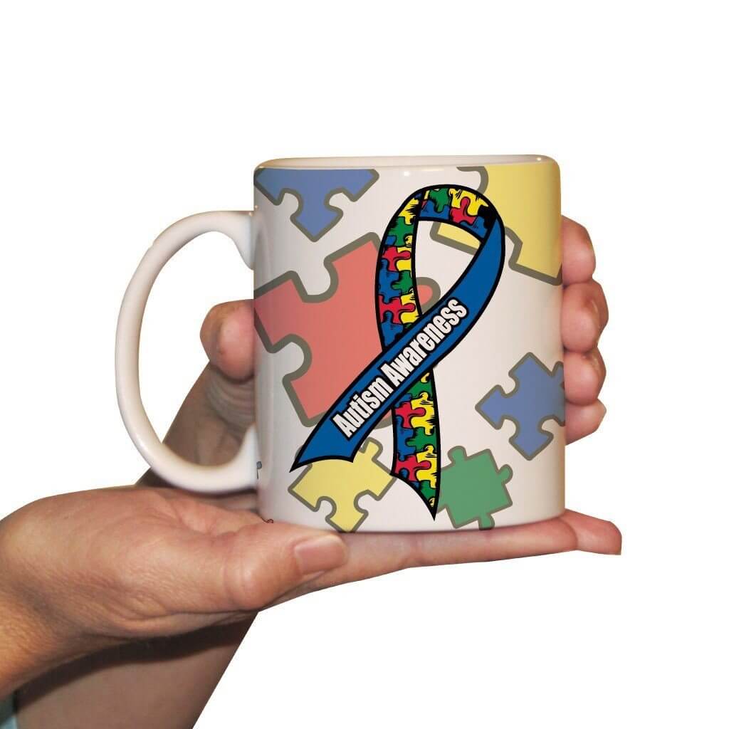 Autism Awareness Blue Ribbon - Coffee Mug