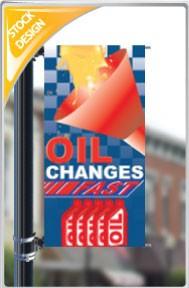 18"x36" Oil Changes Fast Pole Banner FREE SHIPPING