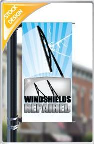 18"x36" Windshields Repaired Pole Banner FREE SHIPPING