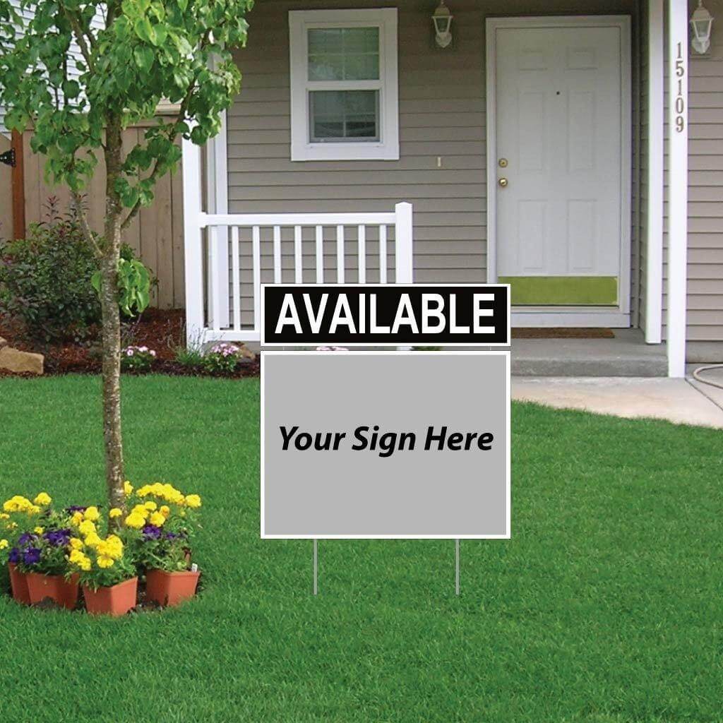 Available Real Estate Yard Sign Rider Set - Reverse Imprint - FREE SHIPPING