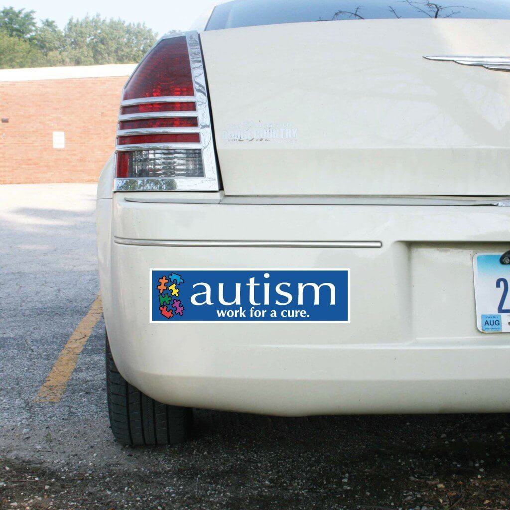 Autism Work for a Cure Bumper Magnet 3 x 11.5 - FREE SHIPPING