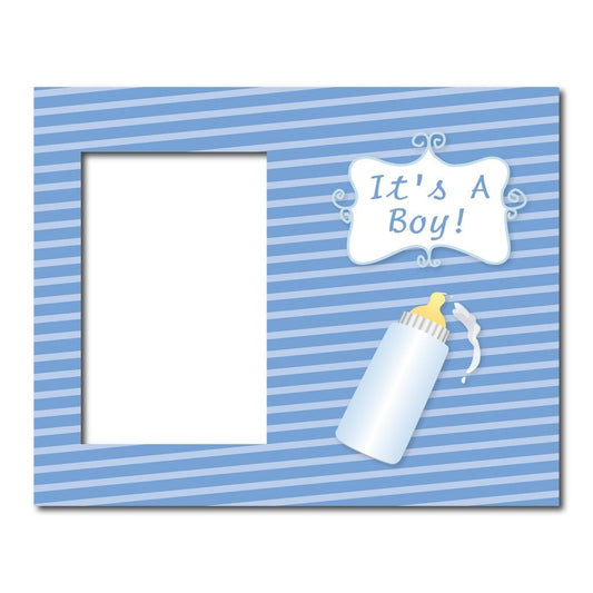 It's a Boy Baby bottle Decorative Picture Frame - Holds 4x6 Photo