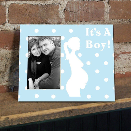 It's a Boy Pregnant Mother Decorative Picture Frame - Holds 4x6 Photo
