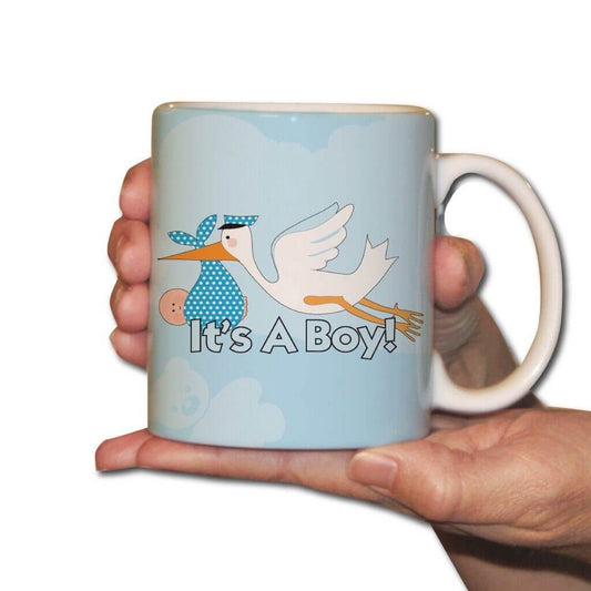 Baby Boy in Stork - New Baby Gift - Coffee Mug