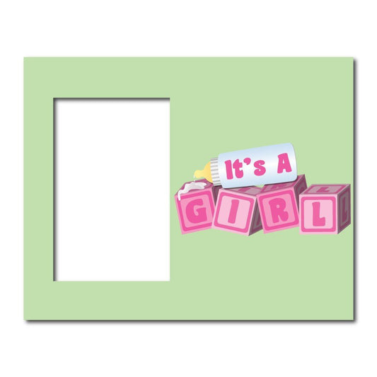 It's a Girl Baby Blocks Decorative Picture Frame - Holds 4x6 Photo