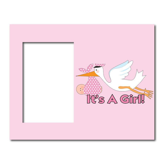 It's a Girl Stork Decorative Picture Frame - Holds 4"x6" Photo