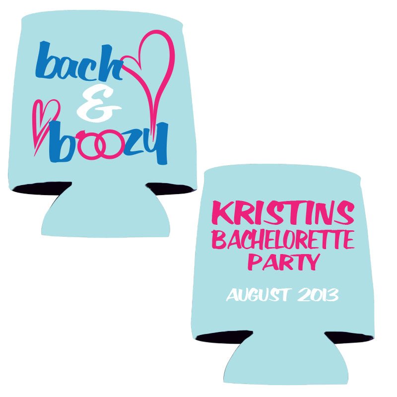 Bach & Boozy Bachelorette Party Custom Can Cooler Set