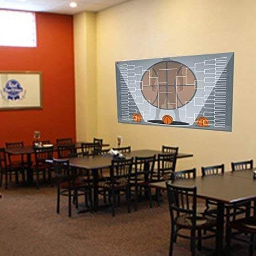 basketball bracket on cafe wall