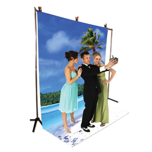 Tropical Beach Vinyl Photography Backdrop - 8'x10' or 8'x14'