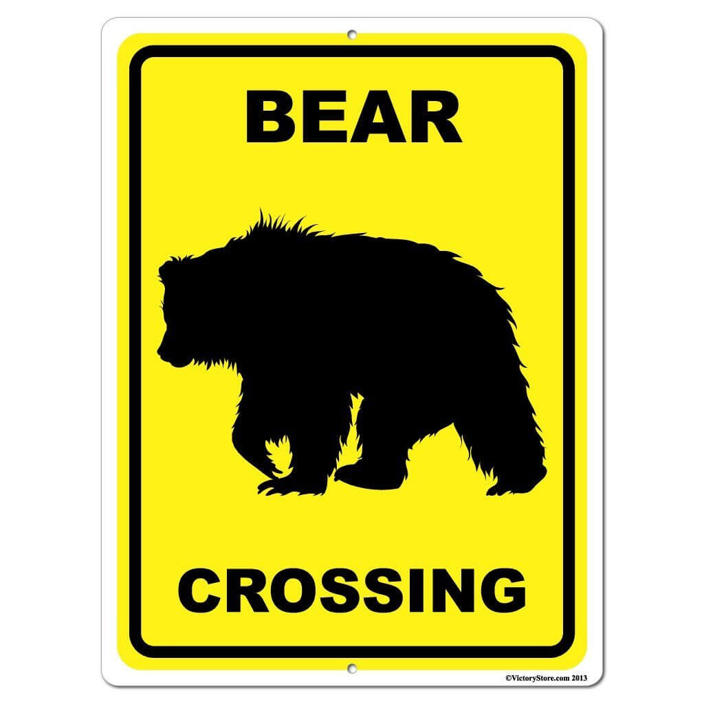 Bear Crossing Aluminum Sign or Sticker | VictoryStore – VictoryStore.com