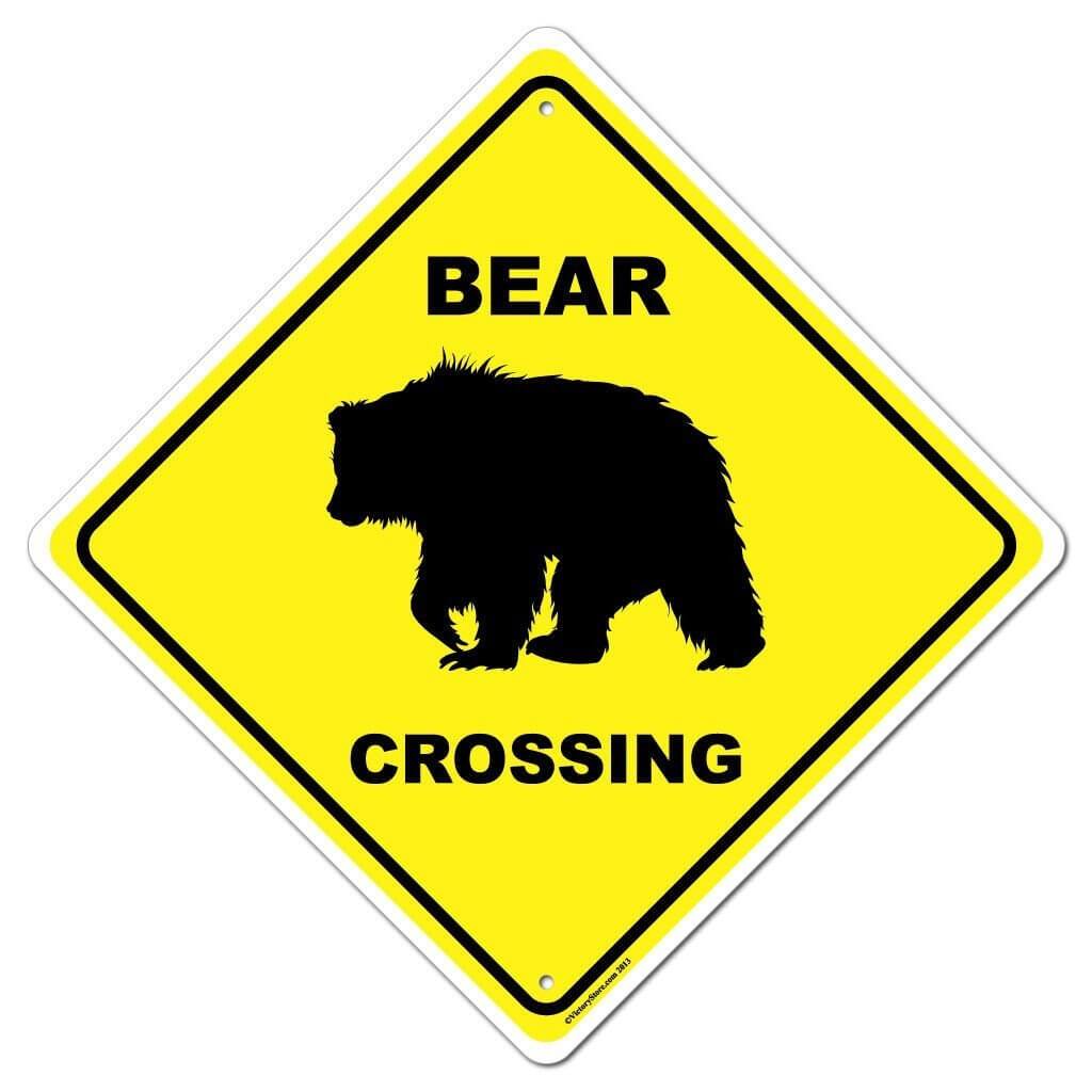 Bear Crossing Sign or Sticker